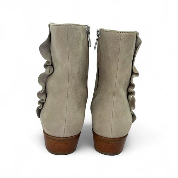 Joie Women's Laleh Bootie Size EU 37 US 7 Pale Gray Chelsea Ruffle Ankle Boot - Picture 4 of 12
